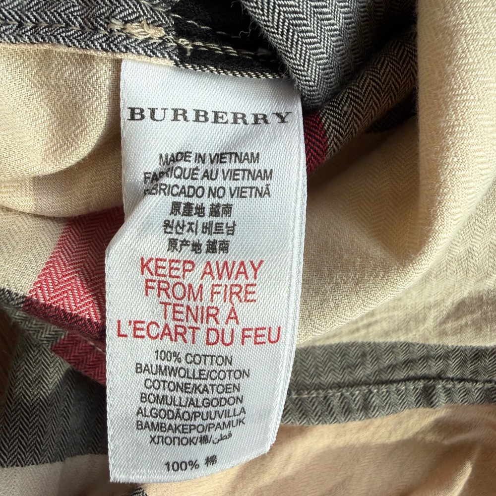 Burberry Children Boys Mega Check Button Down Shirt Beige 4Y 104cm Long Sleeve - Picture 7 of 11